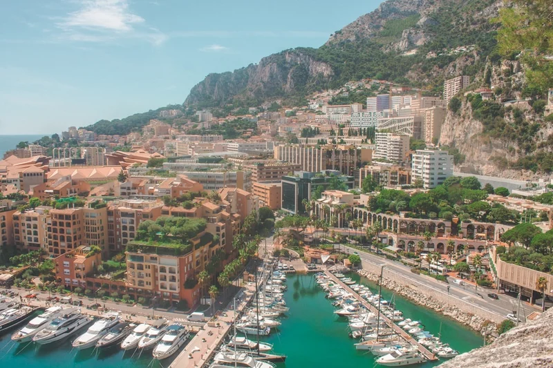 aerial view of city buildings near body of water during daytime